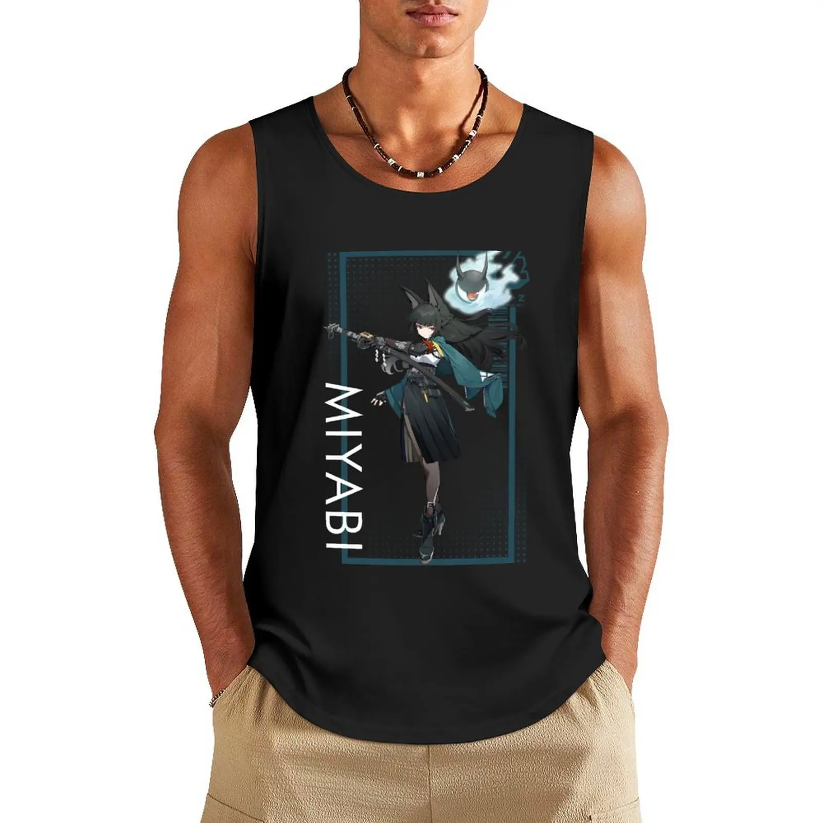 

Miyabi Hoshimi - Zenless Zone Zero - Character Portraits Tank Top Gym t-shirt man t shirts mens clothing sleeveless vests