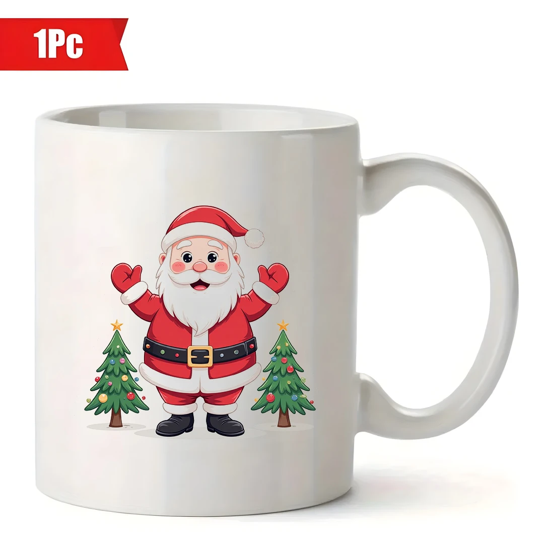 11オンス サンタクロース漫画マグカップ + サンタクロース漫画カップ クリスマスギフト キッズカップ ファミリーオフィスコーヒーカップセット