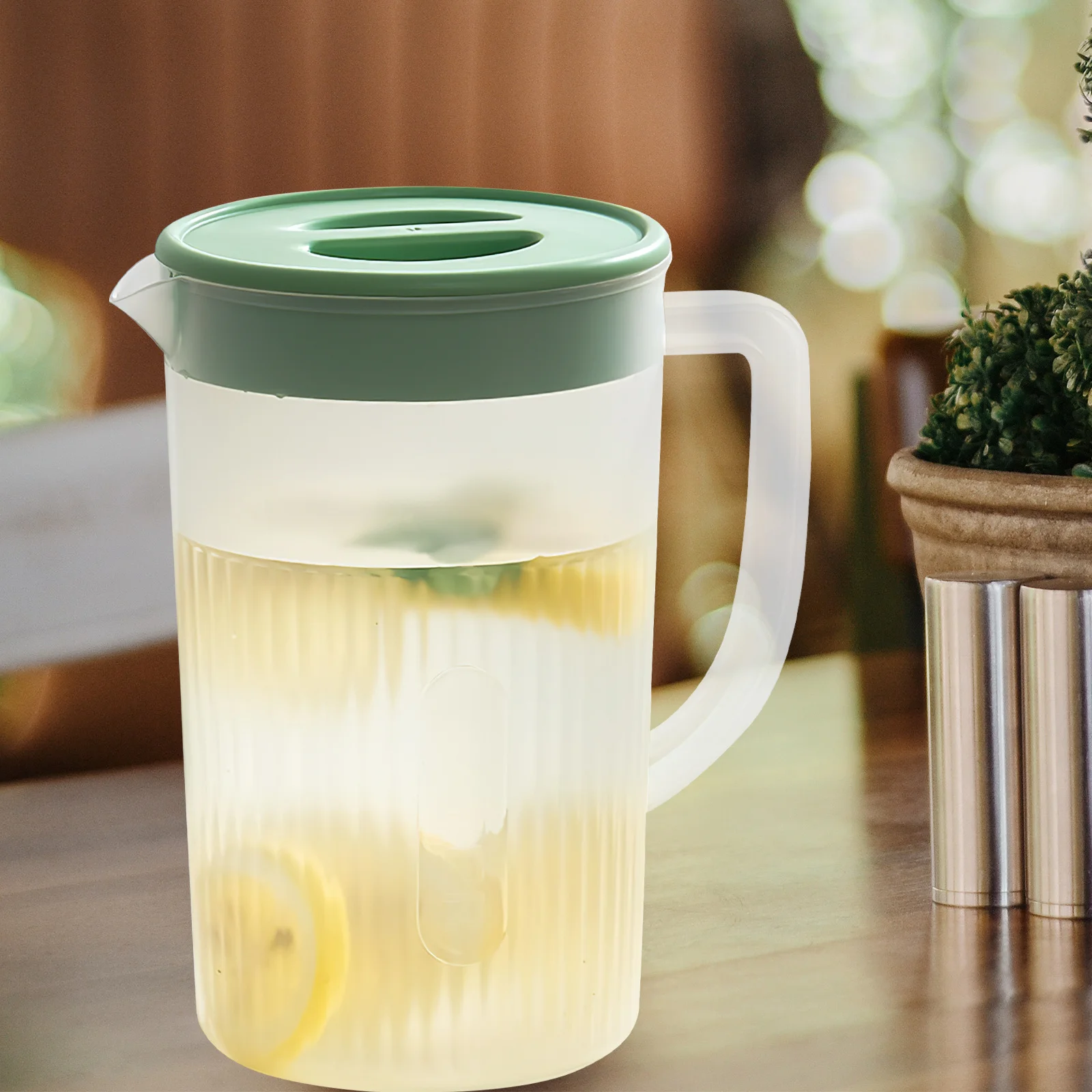 

1 Large Capacity Tea Pitcher Iced Tea Juice Water Beverage Jug With Lid Bpa Free Plastic Pitcher For Home Party Kitchen