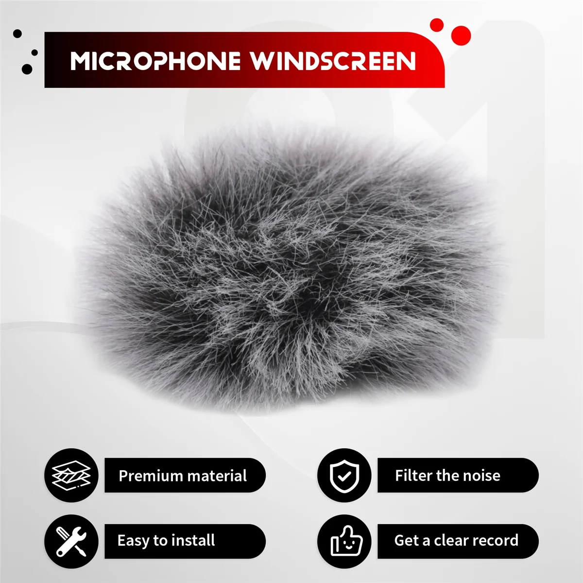 SMIEA 1 szt. Szyba przednia mikrofonu osłona zewnętrzna osłona przednia osłona przeciwwiatrowa dla nadajnika DJI MIC System bezprzewodowy czarno-biały