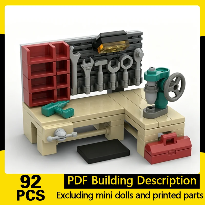 Street View Model MOC Building Bricks Vintage Workshop Carpentry Tools Modular Technology Gifts Holiday Assemble Children Toys