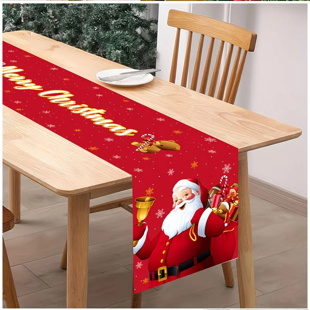 Linen Table Runner Summer Beach Scene with Sunglasses Flip Flops  Starfish Coastal Patio Table Decor