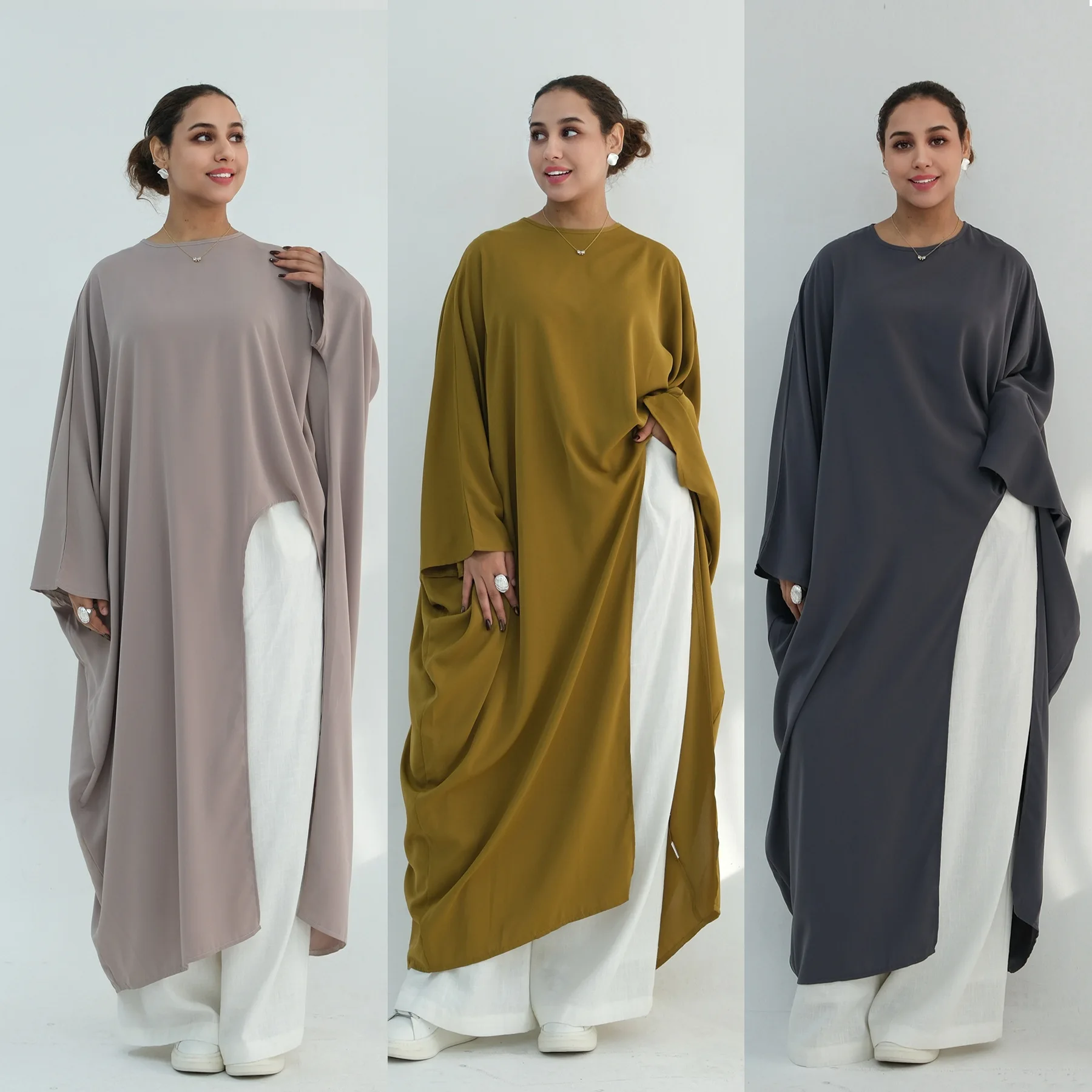 

Eid Top Abaya Women Muslim Long Robe Irregular Blouse Round Collar Arab Caftan Ramadan Morocco Dubai Abayas Kaftan Islam 2026