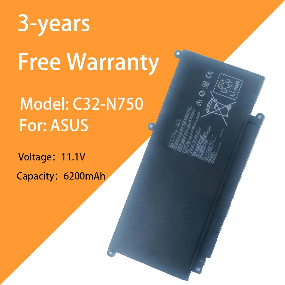 

11,1 В, 6200 мАч, 6 ячеек, новый аккумулятор для ноутбука C32-N750 для ASUS N750J N750JK N750JV