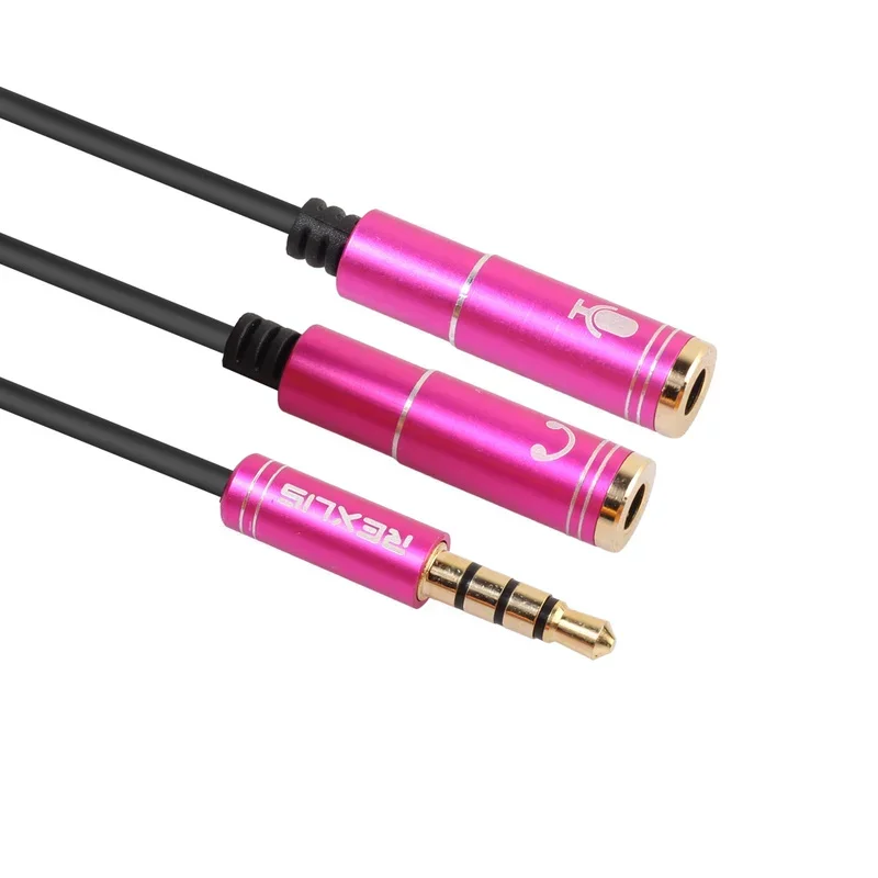30cm dwa męskie i jedno żeńskie 3.5mm zestaw słuchawkowy z mikrofonem zestaw słuchawkowy do telefonu komórkowego Combo podłączone do komputera kabel Audio do notebooka