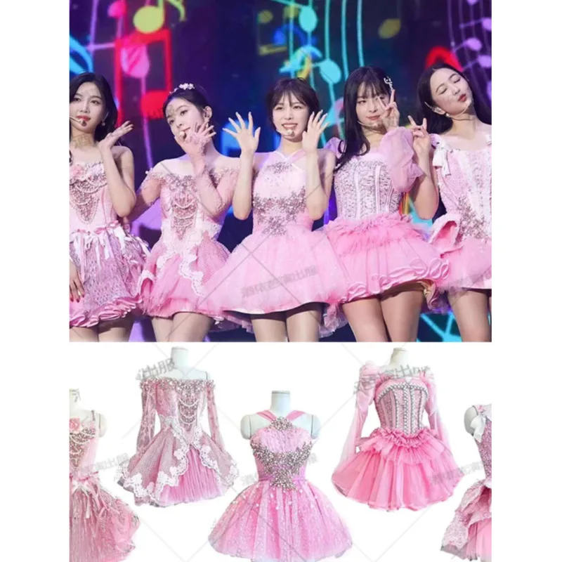

Korean Girl Group Red Velvet Pei Zhulong's Same Performance Costume Pink Kpop Performance Costume Jazz Dance And Song Costume
