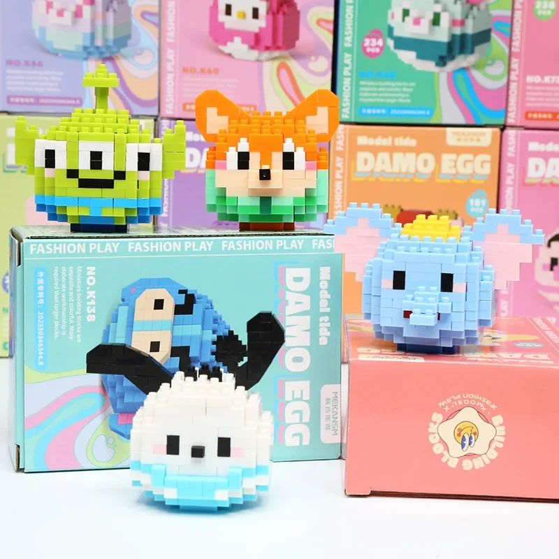 

Disney Building Blocks Stitch Mickey Mouse mini Action toy Figures Anime Princess Blocks Toys Bricks Assemble Toys Kids Gifts