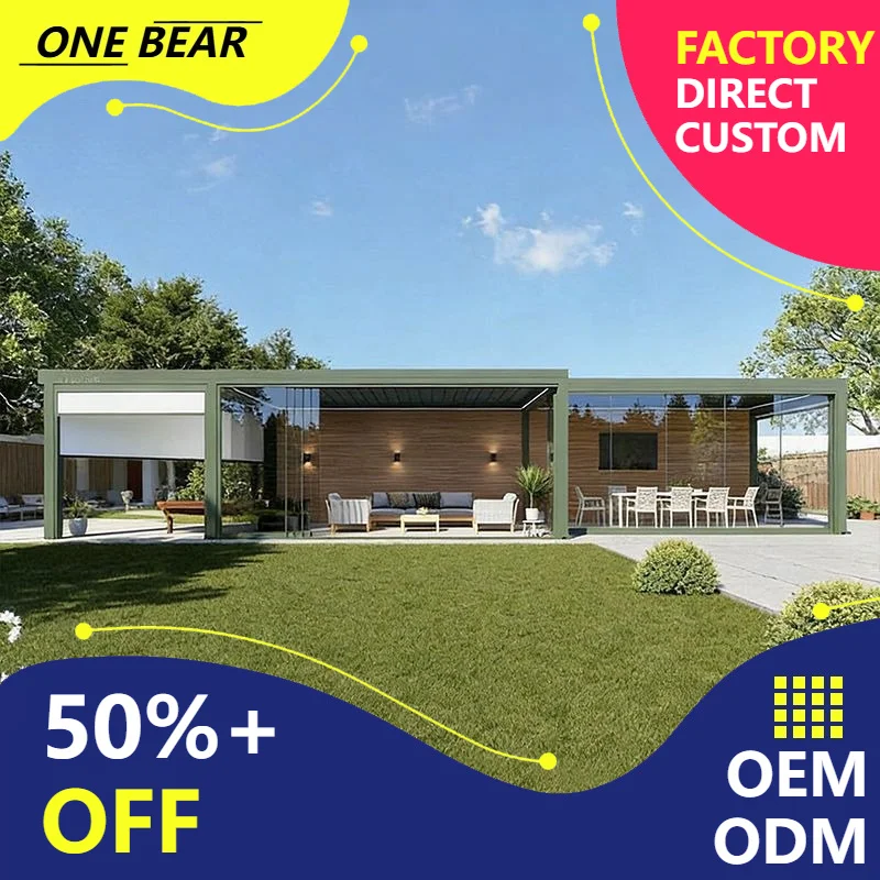 Any Size Custom Thick Steel Telescopic Gazebo High Strength Sun Rain Shelter Outdoor Yard Garden Firm Weatherproof Leisure Shade
