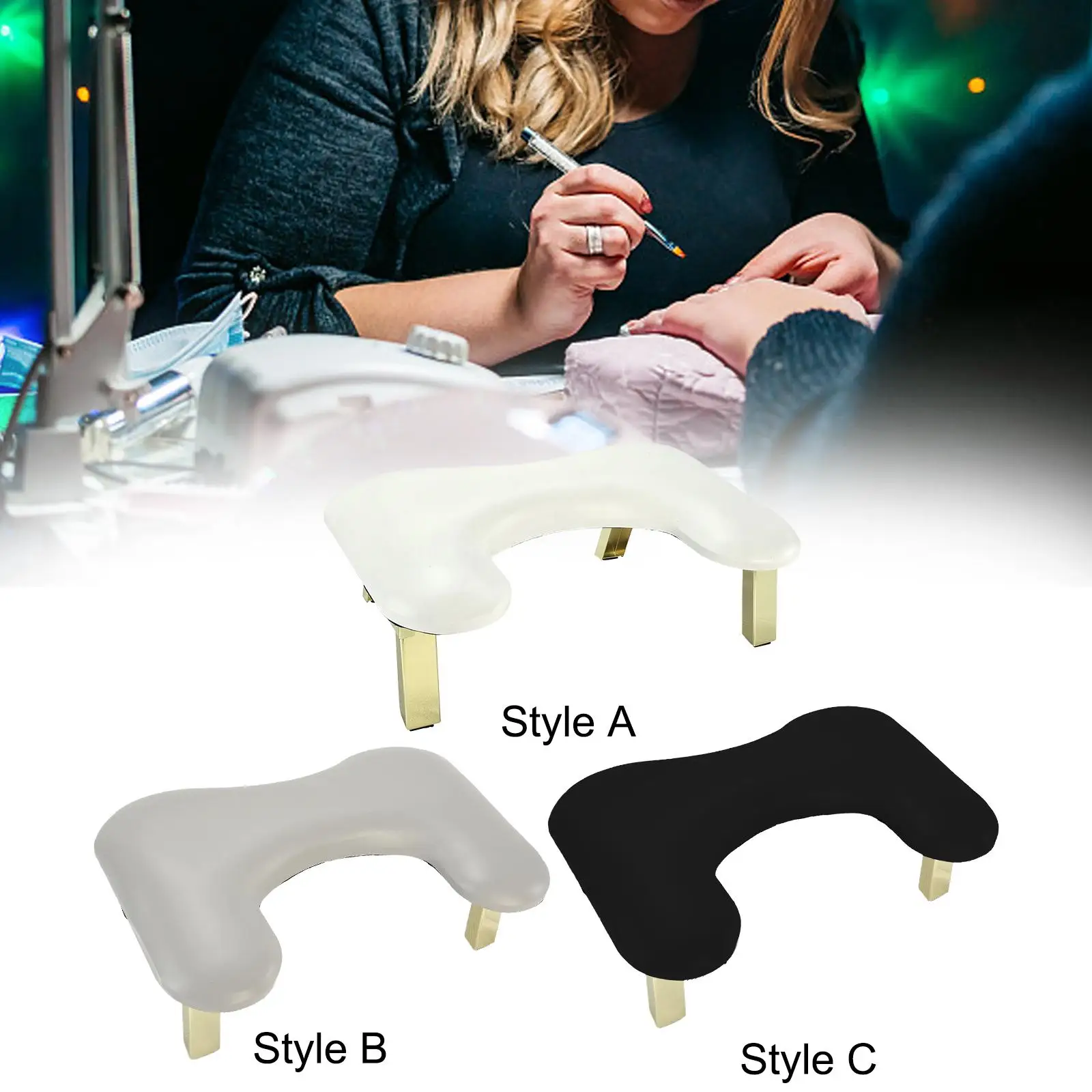 U Shape Arm Rest, Nail Hand Rest, Portable Comfortable Nail Arm Rest Stand, Nail Pillow Hand Holder for Salons Home