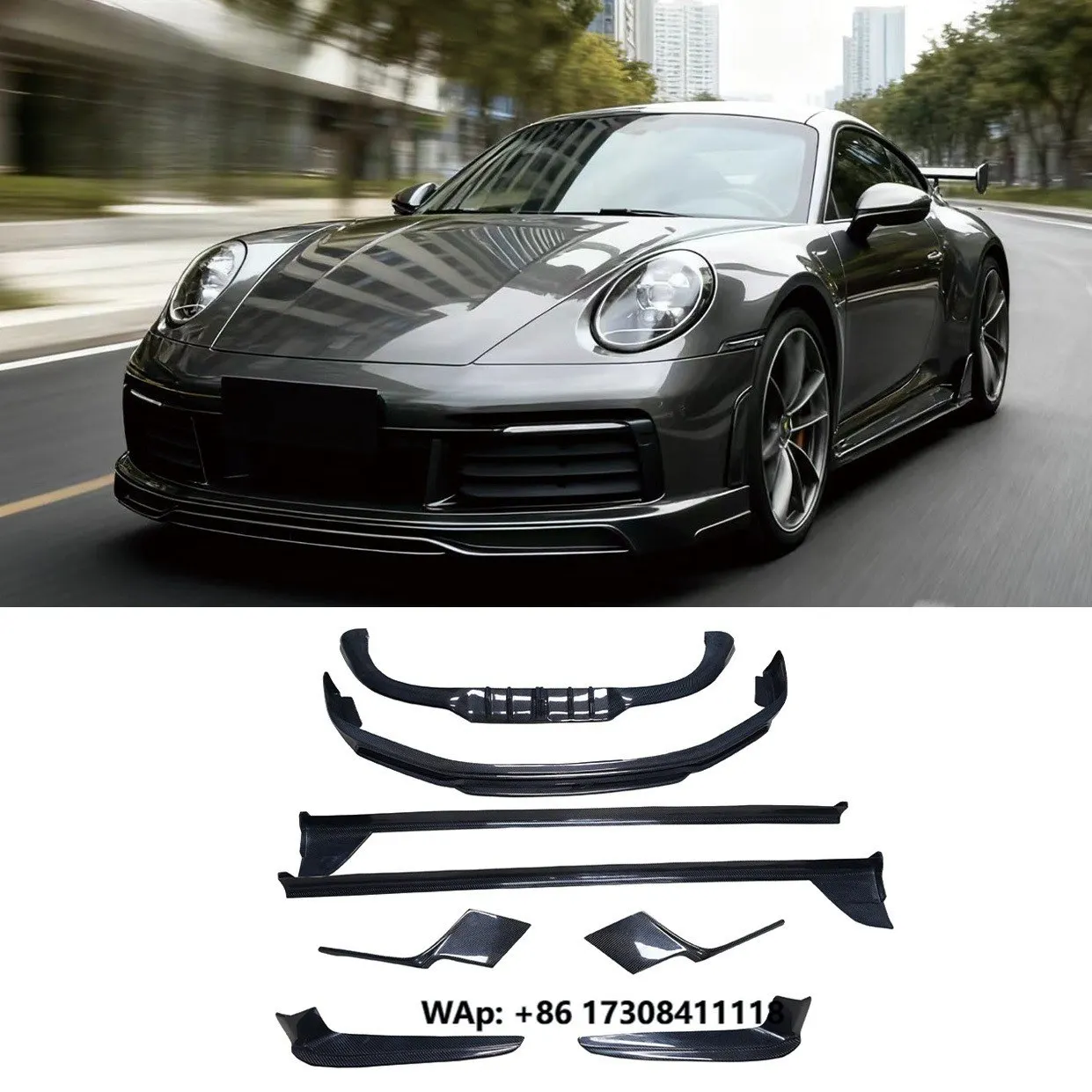 

Carbon Fiber Body Kit for 911 992 2019-2020 Front Bumper Side Skirts Car Exterior Accessories