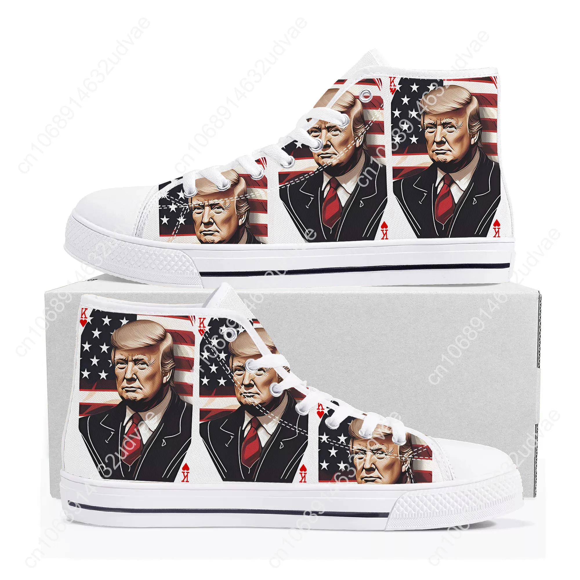 Trump-zapatillas de deporte de alta calidad para hombre y mujer, zapatos informales de lona para adolescentes, calzado personalizado para parejas,