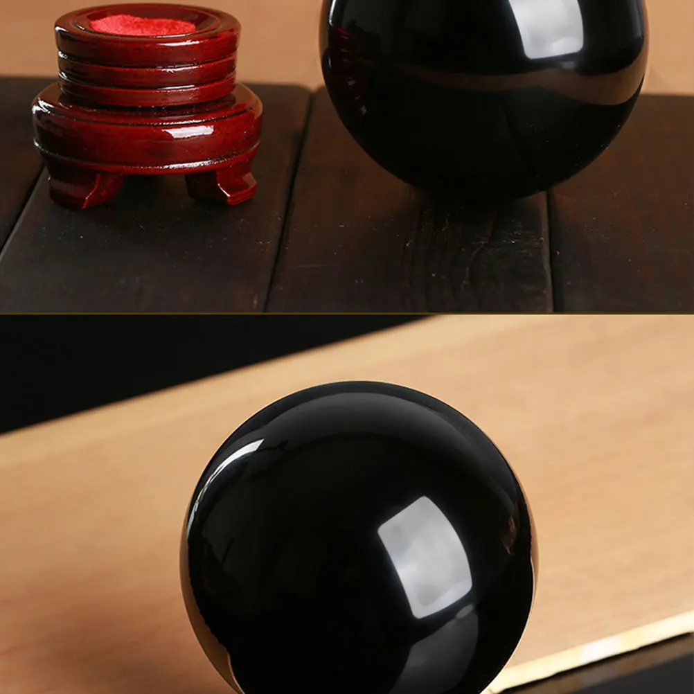 

1Pcs Black Obsidian Crystal Ball Exquisite 8cm Sphere Home Office Desktop Decor Natural Ornament Gift Obsidian Decor
