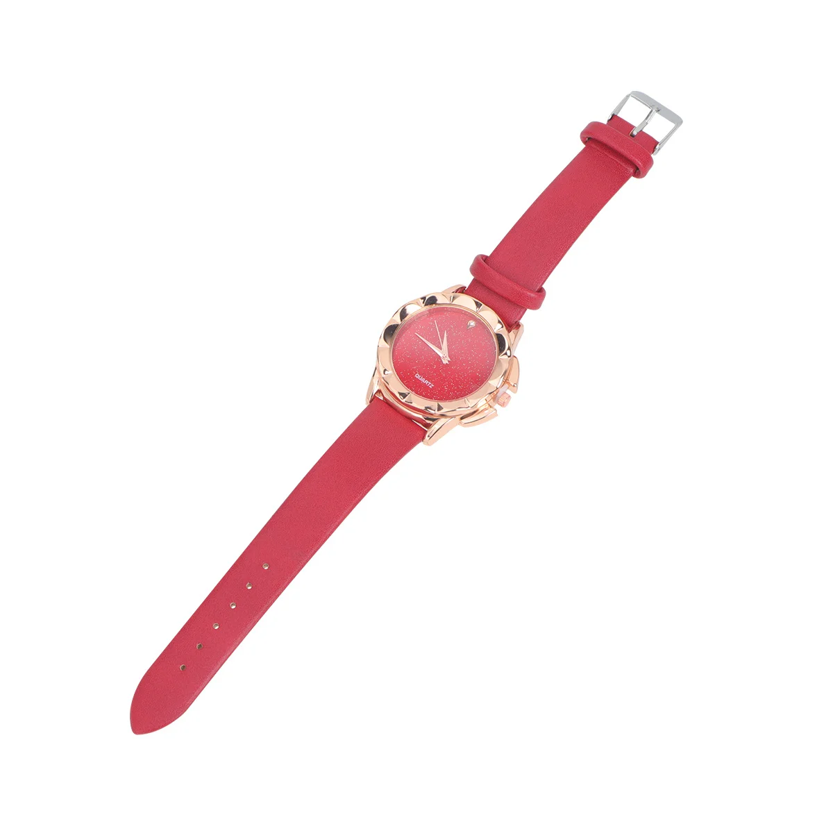 Elegant Women'S Quartz Watch Dial Strap Durable Fashion Dress Wristwatch Valentine'S Day Christmas Gift Red
