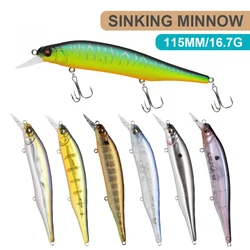 11.5cm 16.7g Fishing Lure Minnow Wobbler Long Casting Sinking Artificial Hard Bait Seawater Fishing Fake Decoy For Bass MN704