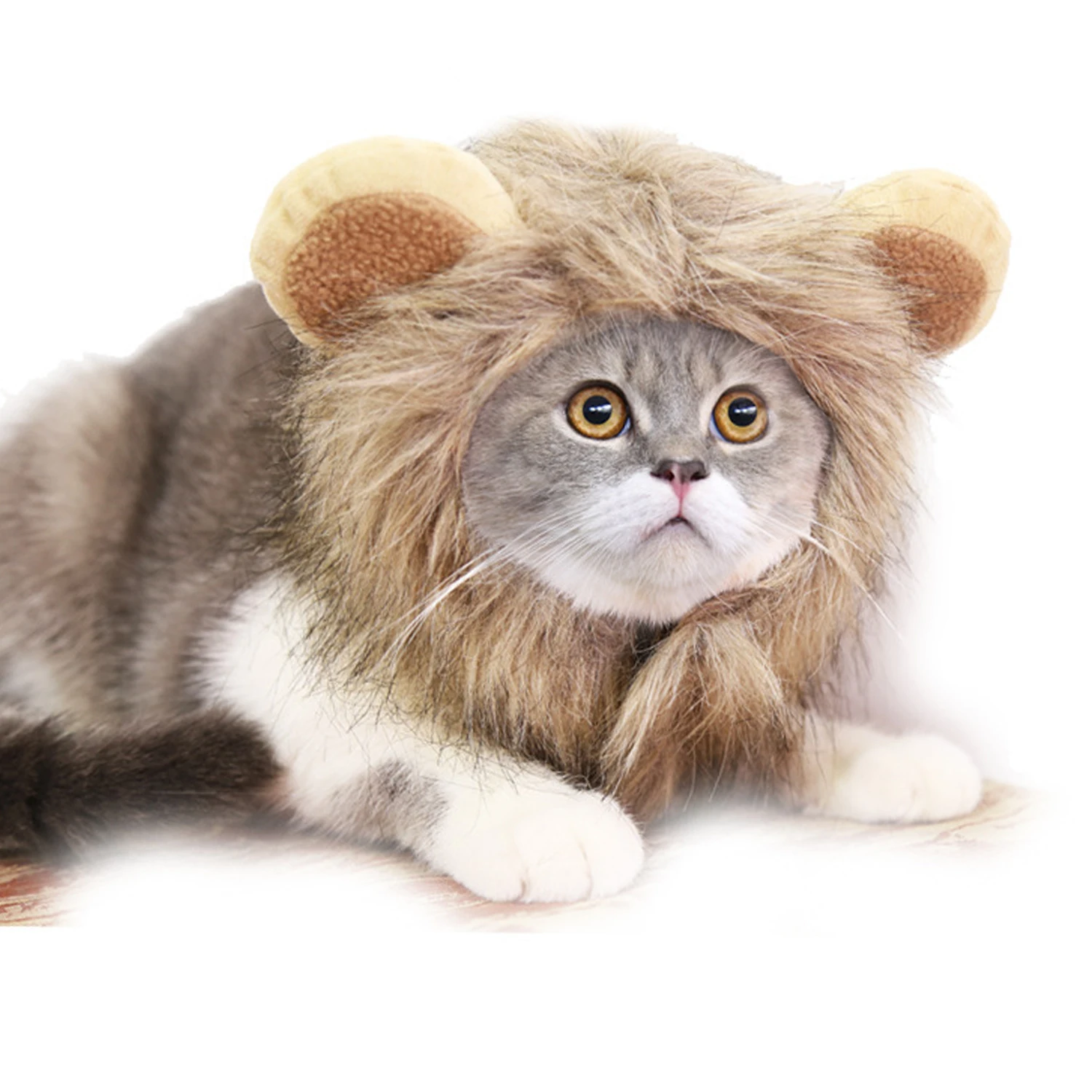 Pet Cat Lion Wig Decoration Accessories Puppy Halloween Cosplay Cute Pet Mane Clothes Suitable For Puppy Cat Party Accessories