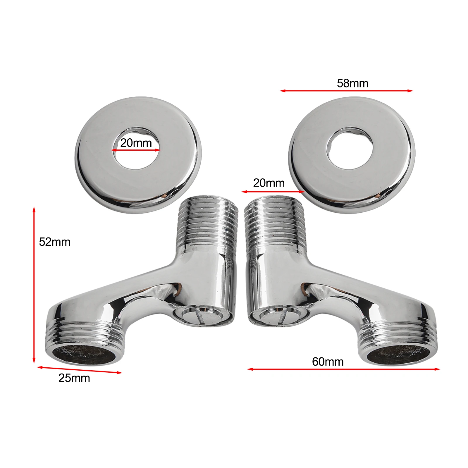 

1 пара регулируемых угловых клапанов, сменный адаптер для смесителя для душа, настенные аксессуары для ванной комнаты из нержавеющей стали, смесители для раковины