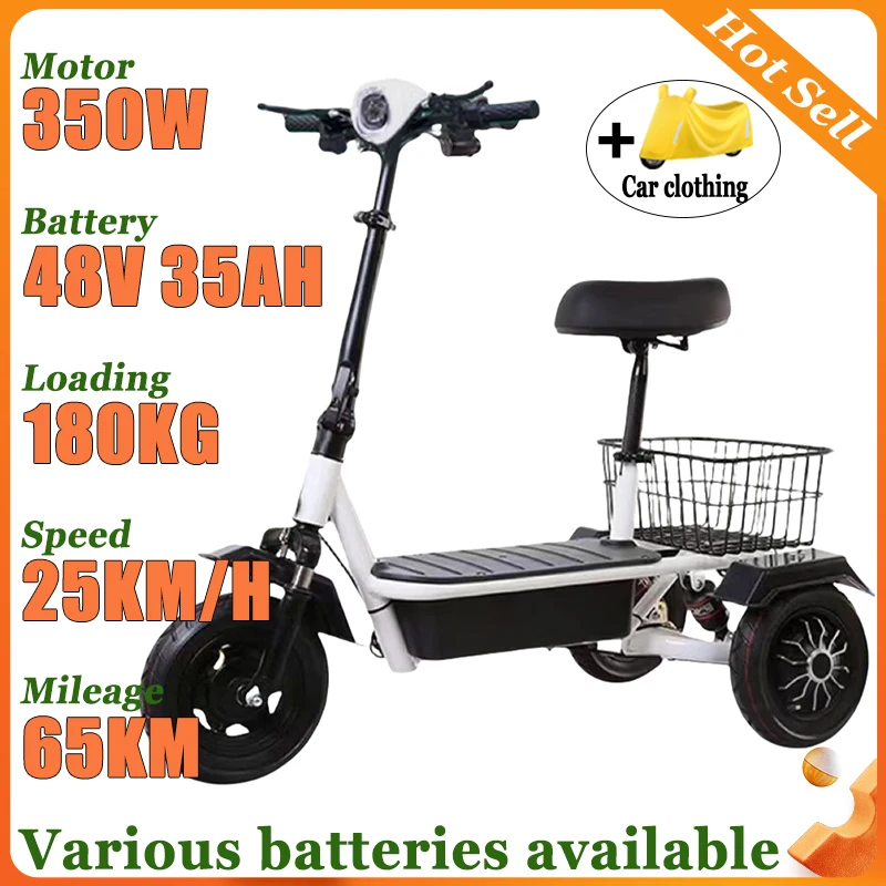 

Household Disabled Leisure Electric Bike Mini Adult Portable with Basket Electric Scooter Elderly Commuting Electric Tricycle