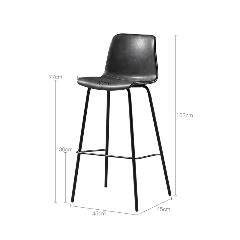 Modern fashion bar backrest bar chair Nordic household wrought iron high stool online celebrity photo chair simple bar chair