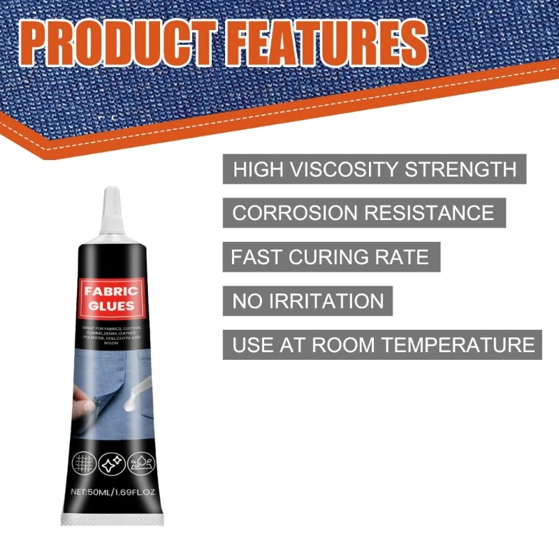 Clear Fabric Glues Quick Drying Clothing Repair Glues for Fabric, Jeans, Clothes Repair