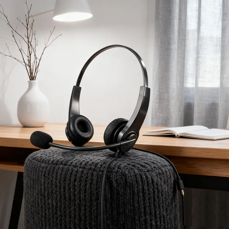 Noise Cancelling Earphones Light Weight Call Center Headset Headphones for Motor Walkie Talkie