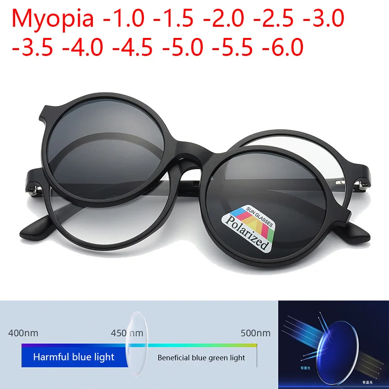 2280A Anti Blue Round Frame Light Dual-purpose Magnet Set Mirror Men Women Multi-lens ColorSunglasses Magnetic Can Custom