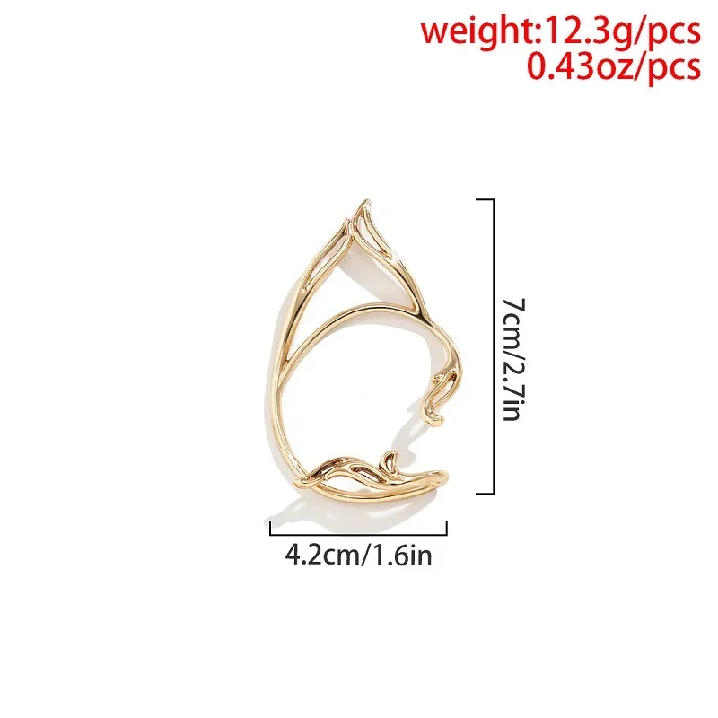 Elegant Sweet Elf Ear Cuffs Earrings Women Trendy Gold Color Wrap Clip On Fashion Jewelry Girls Gift 1pcs - view 6