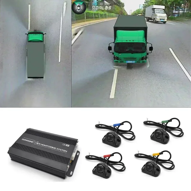 Car Rearview System Full HD 1080P 360 Degree  4 Camera Intelligent Around View Truck trailer tanker truck Heavy Truck RV System