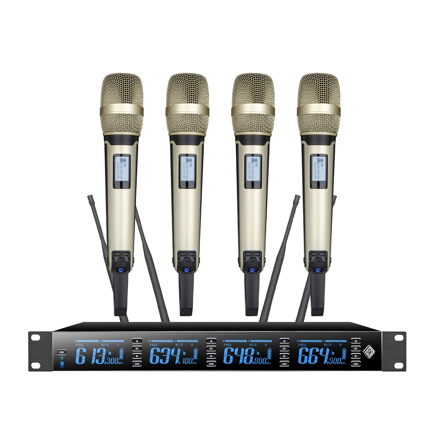 Professional UR9014 4 channel Wireless Microphone Handheld Conference Microphones real UHF stage