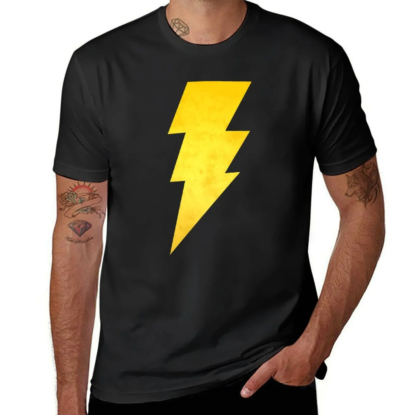 Shazam Logo Grunge T-Shirt blacks korean fashion customizeds men clothings