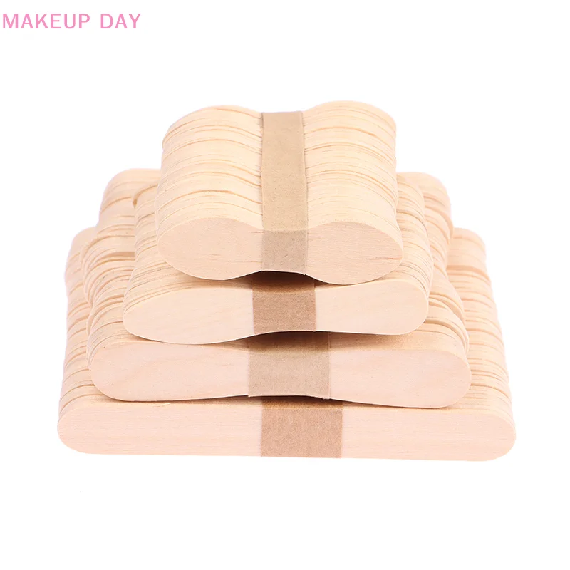 Cera Encerando Varas Descartáveis, Madeira Tongue Depressor, Mulher De Madeira Corpo Depilação, Kits De Beleza, 50Pcs