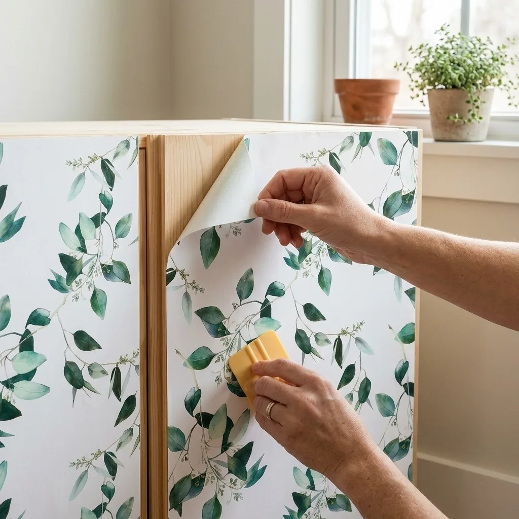 Self Adhesive Wallpaper Waterproof PVC Wall Sticker Peel And Stick Flower Plant Mural For Furniture Cabinet Door Home Decoration