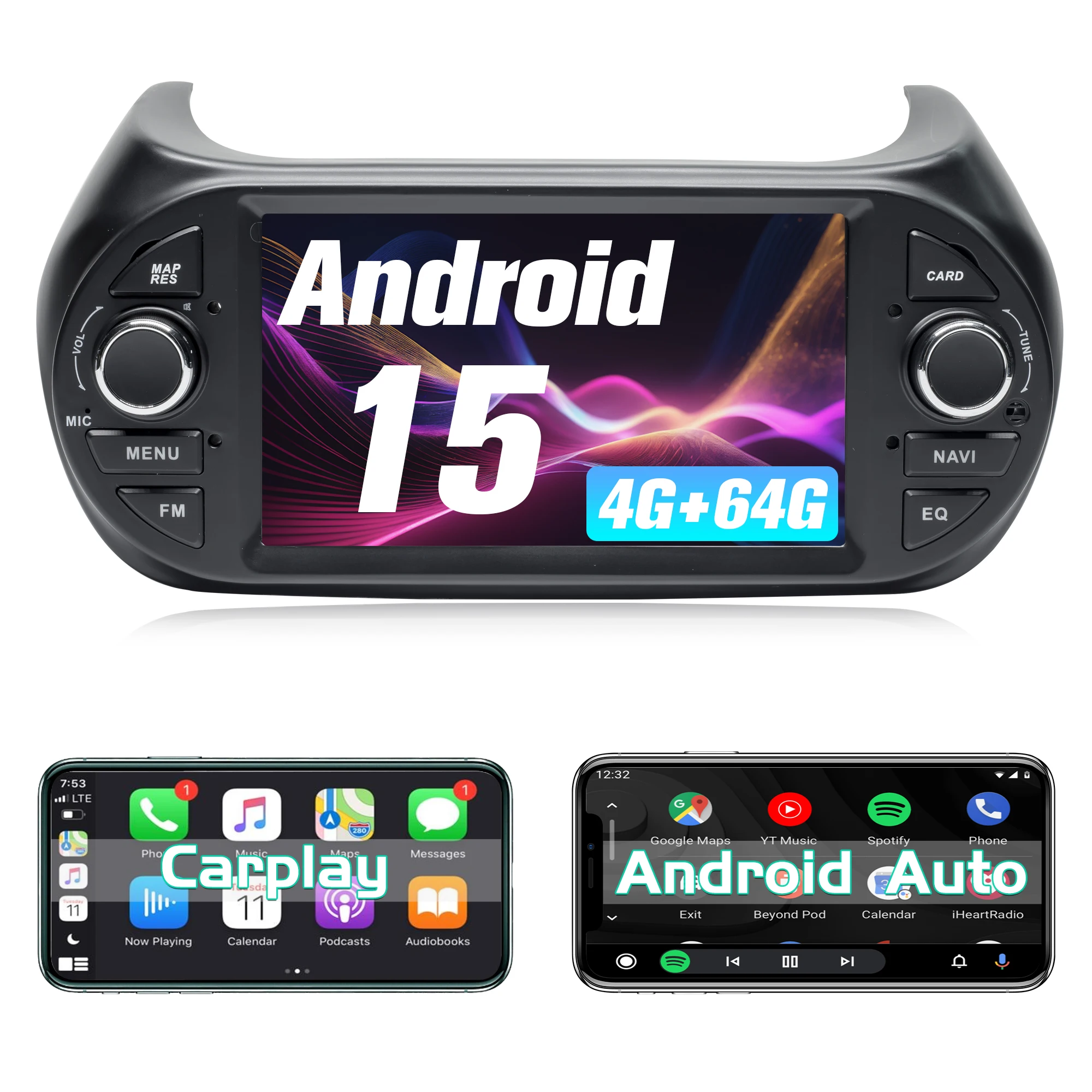 

Android Car radio for Fiat Fiorino 2008-2016 screen Carplay Android Auto,Bluetooth,GPS,FM,SWC,4G,WIFI,4+64G