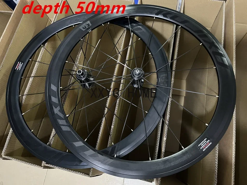 

Rujixu Bicycle wheel 700C High30/40/50mm Aluminium alloy Road Bike Front Rear wheelset 700x23-28c tyre rim brake V/C disc brake
