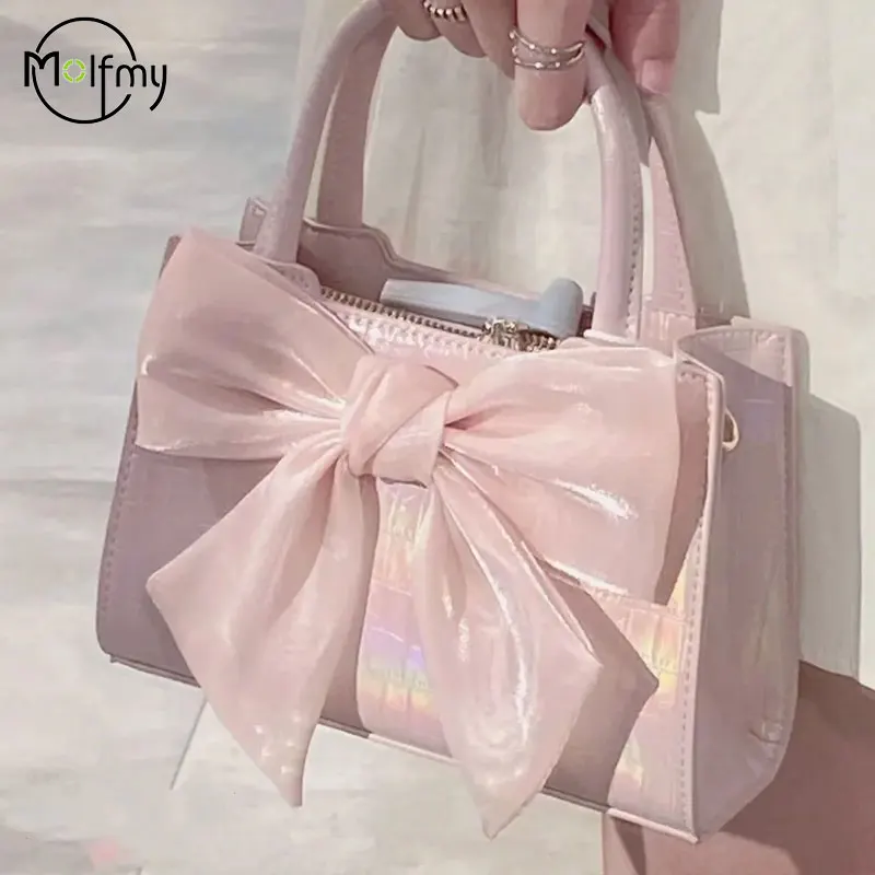 Women's Bags Clutch Fashion Handbags Pink Cute Purse Bowknot Female Underarm Bag Sweet Girl's Square Shoulder Messenger Tote Bag