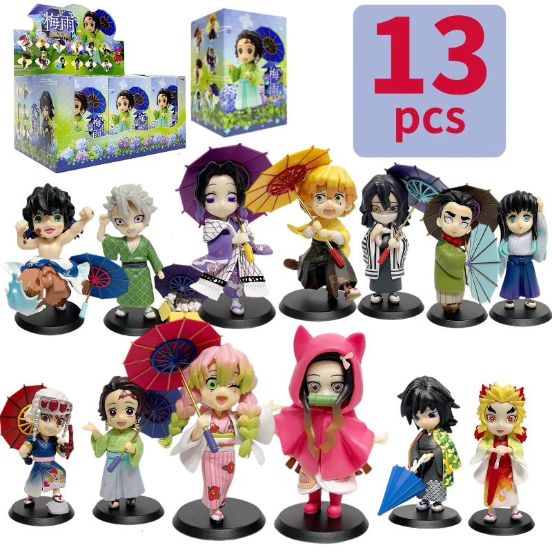    Caja Sorpresa Demon Slayer: Serie Días Lluviosos - Figura de Anime Tanjiro Kamado/Nezuko Kamado/Zenitsu Agatsuma - Muñeco de Acción Coleccionable
