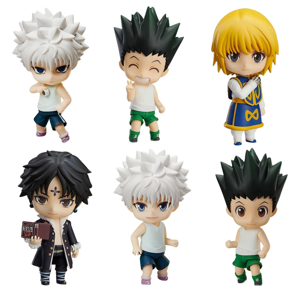 6Pcs/1Set Anime HUNTER×HUNTER Figure Killua Zoldyck Toy Chrollo Lucilfer Model GON FREECSS Doll Action Figure Kurapika Set