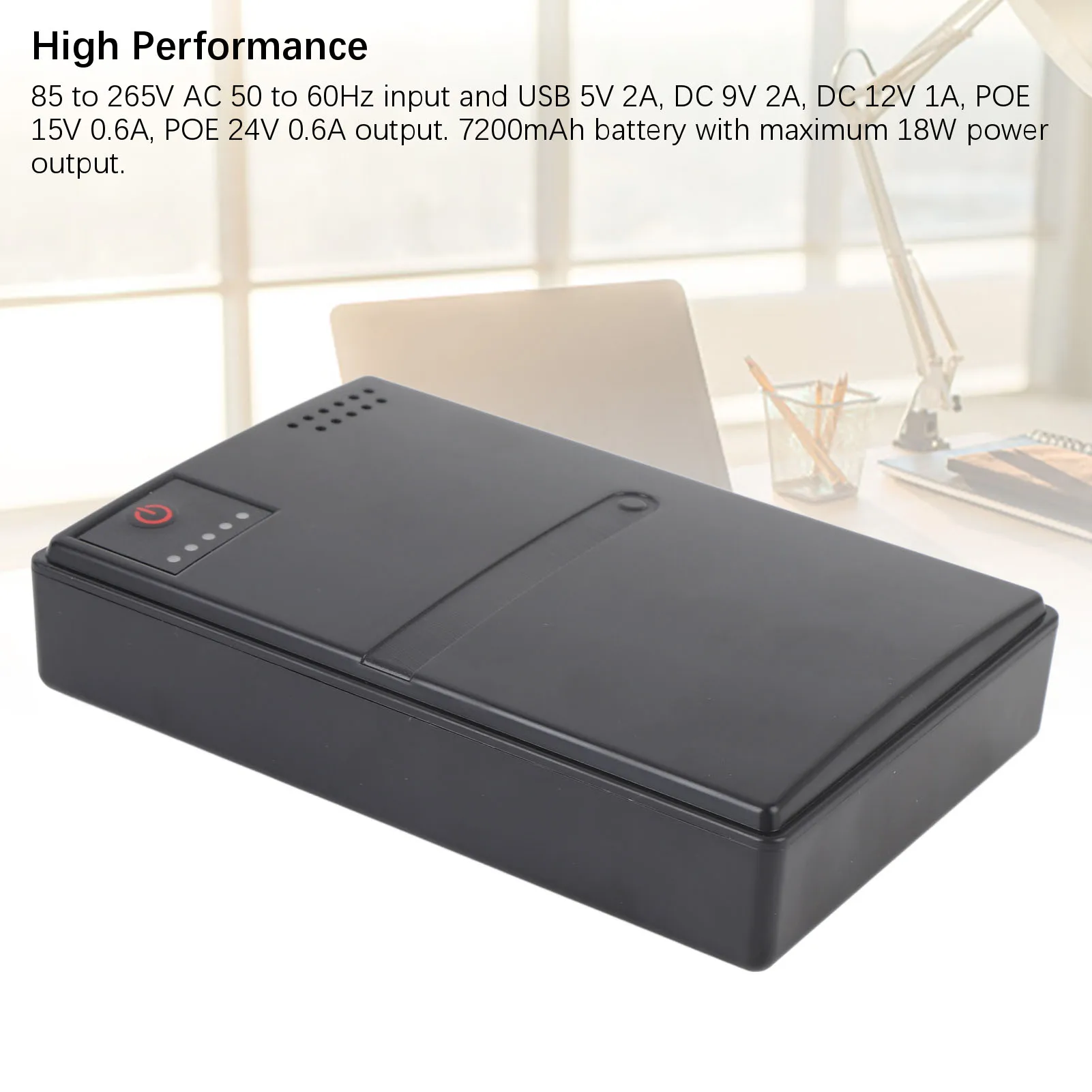 Mini UPS 5V 9V 12V 18W DC USB POE LAN, alimentation sans interruption multi-sortie, batterie de secours 7200mAh pour routeur Modem optique