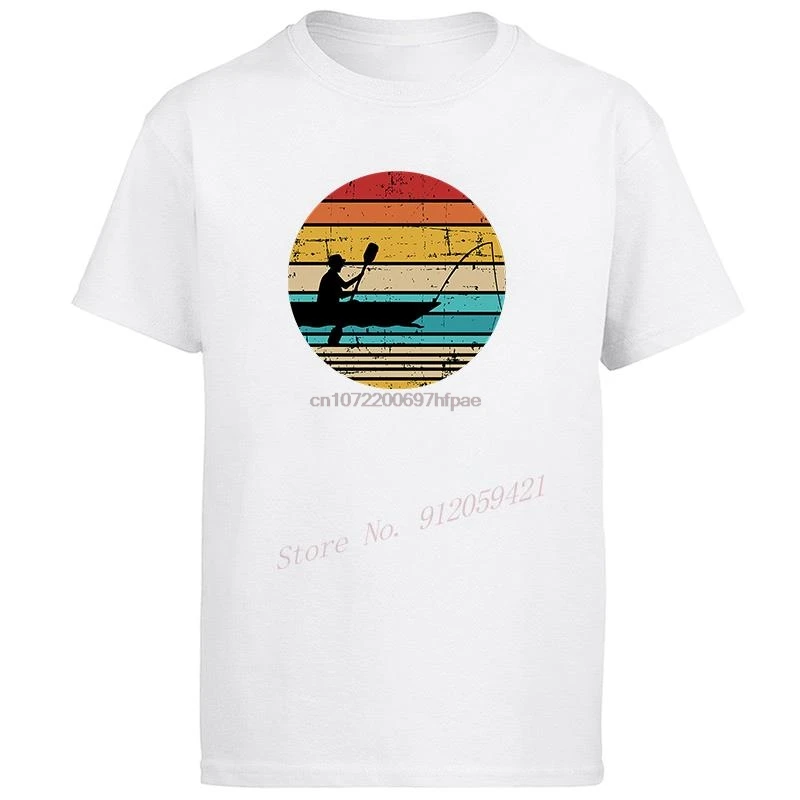 Kayak Fishing Vintage Graphic T Shirts Big Size Short Sleeve T Shirt Summer Tees Tops New Shirts And T-Shirts Cotton T-Shirt