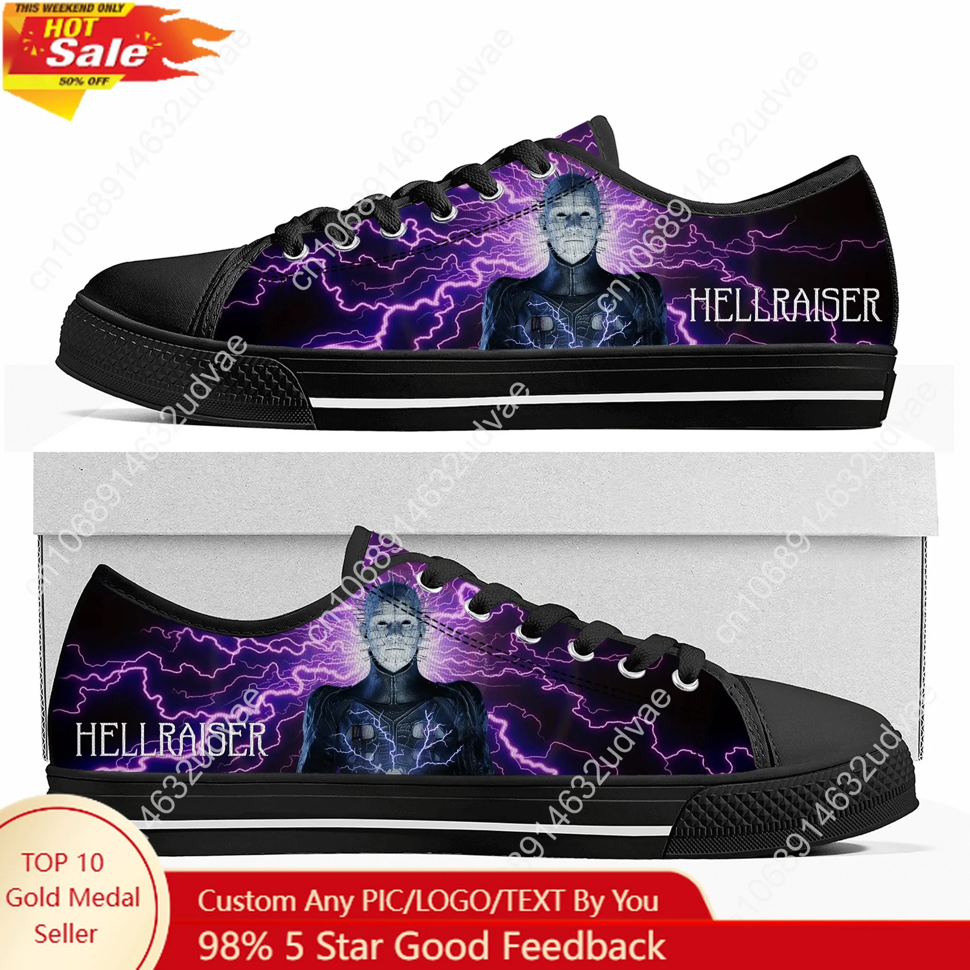 

Hellraiser Low Top Shoes Man Woman Teenager Canvas Casual Sneaker Sneakers Couple Footwear Custom Shoe Unisex Black