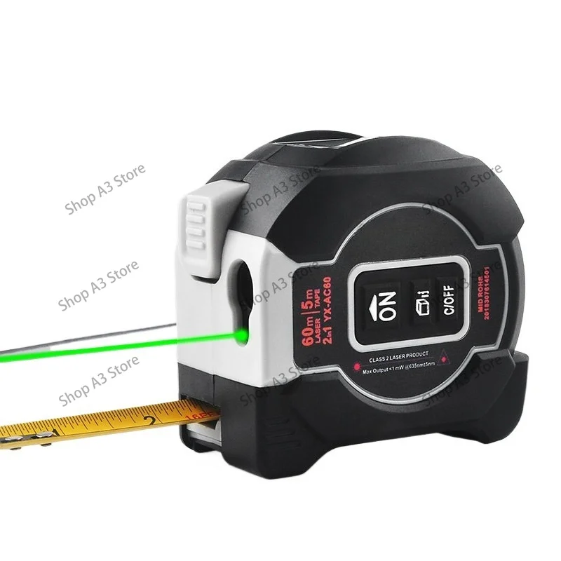 Laser Range Finder Green Light Tape Measure High Precision Charging Intelligent Room Measurement Instrument