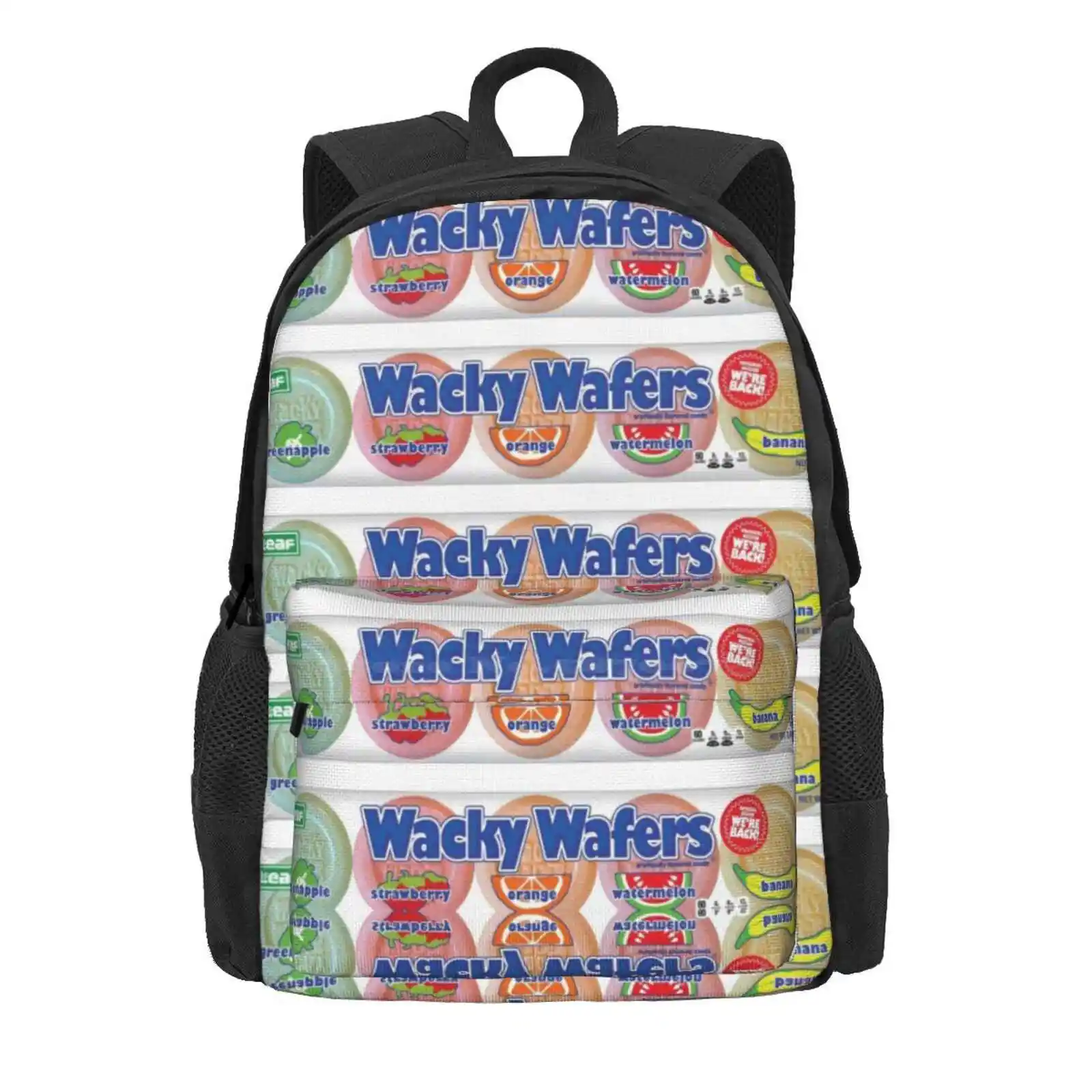 Wacky Wafer Candy Hot Sale Schoolbag Backpack Fashion Bags Wacky Wafers Retro Candy Leaf Brands 1970S 1980S