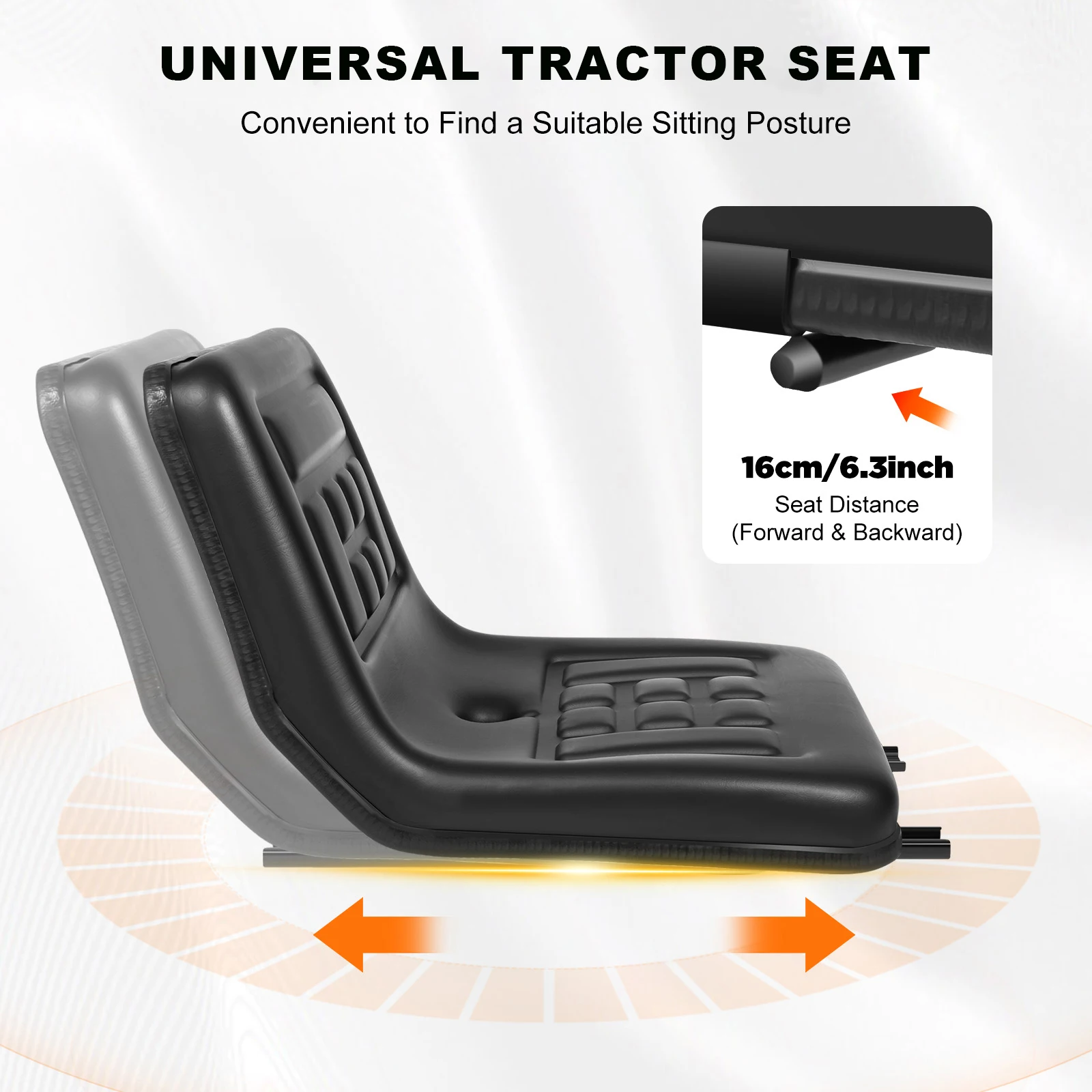 

Универсальное сиденье для трактора, эргономичное регулируемое водонепроницаемое сиденье из ПВХ для вилочного погрузчика для косилки, экскаватора, трактора, комфорта массажа