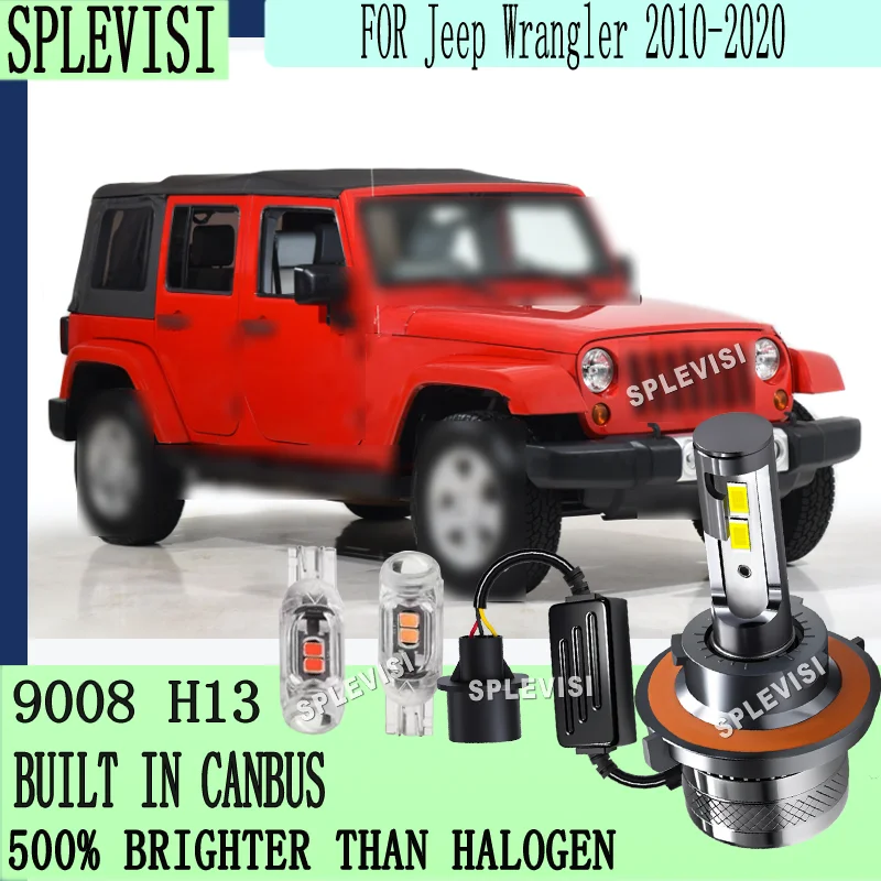 LED Enhanced Night Driving Safety for Car Truck SUV Headlight For Jeep Wrangler 2010 2011 2012 2013 2014 2015 2016 2017-2020
