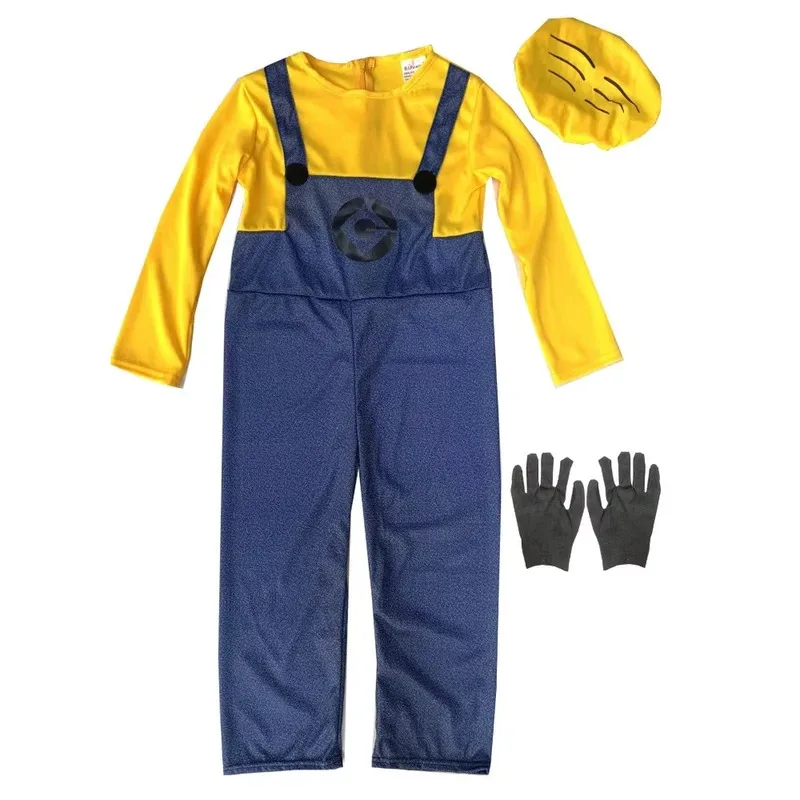 

Anime Minions Full Family Cosplay Costume Steampunk Goggles Kid Adult Jumpsuits Masquerade Despicable Me Carnival Party Dress Up