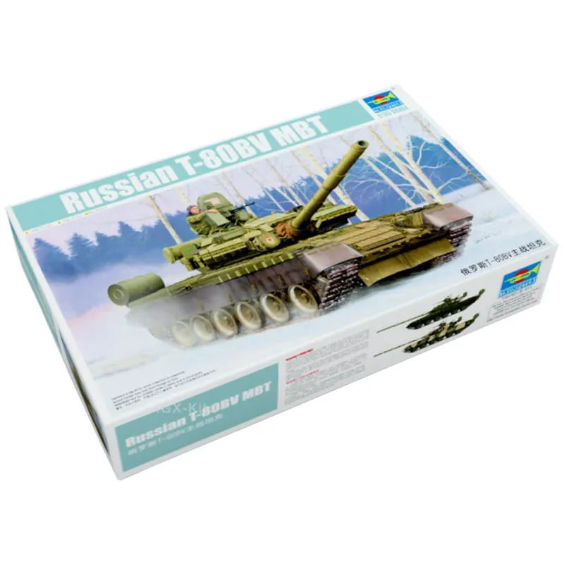 

Trumpeter 05566 1/35 Russian T-80 BV MBT Main Battle Tank Military Children Toy Handcraft Plastic Assembly Model Building Kit