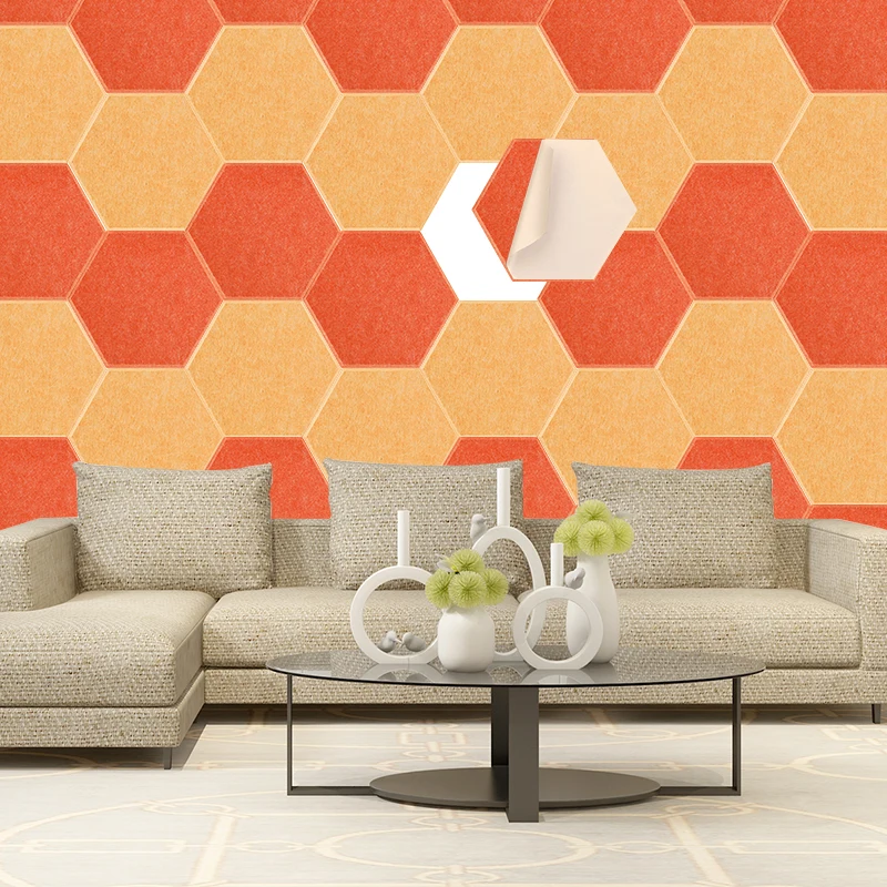 3Pcs Hexagon Polyester Acoustic Panel Strong Sound Proof Soundproofing Self-adhesive Wall Panels Esports Room Home Wall Decor