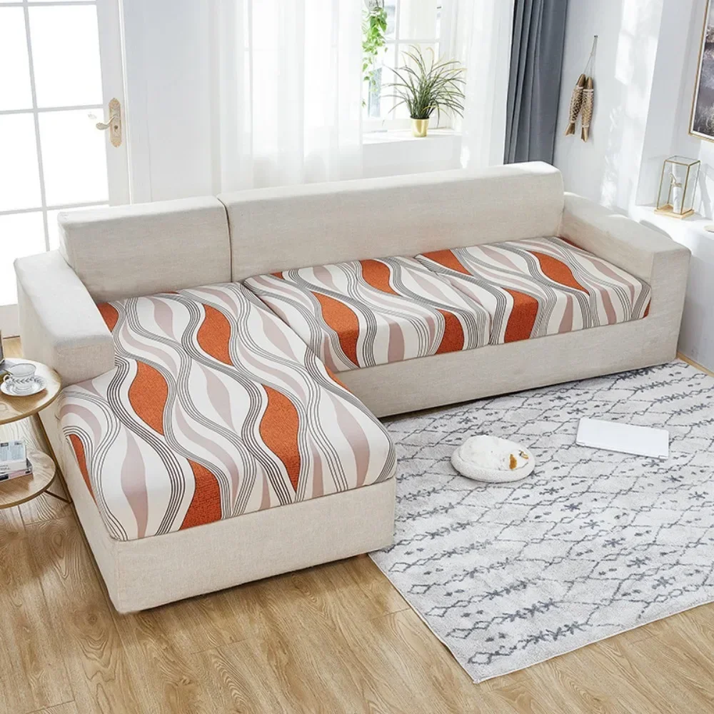 Printed Sofa Cushion Cover Jacquard Dustproof Couch Cover Pet Scratch Resistant Elastic 1/2/3/4 Seater Sofa Slipcover Home .cor