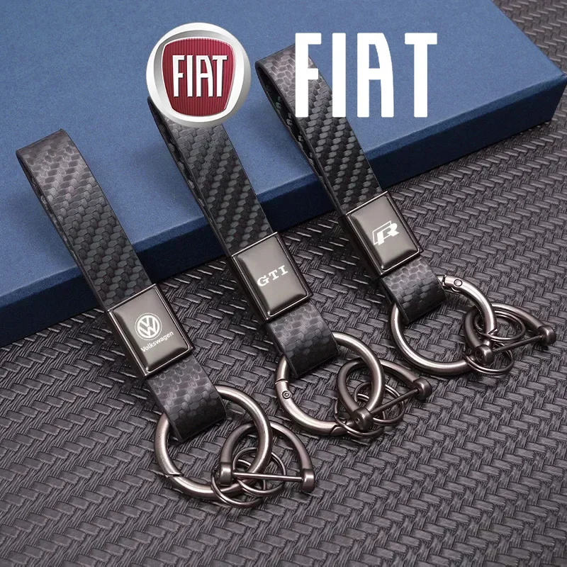 

Car Key Ring Buckle Carbon Fiber Luxury Keychain Pendant For VW GTI Polo Golf Passat Tiguan Arteon Touareg CC Taigo Caddy Jetta