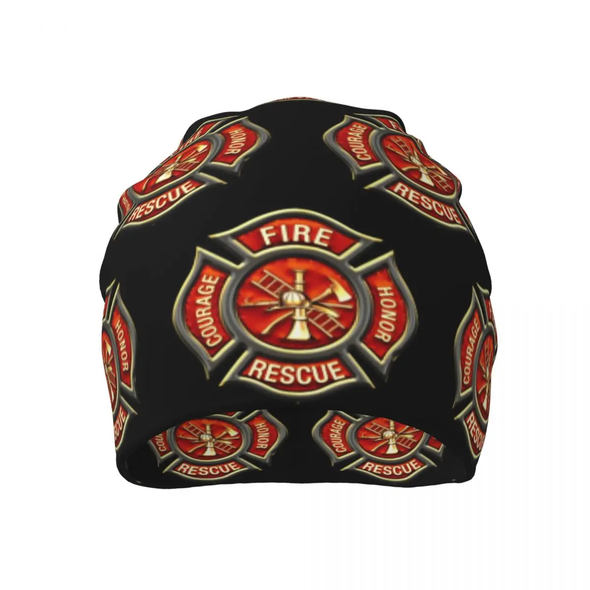 Red Fire Department Badge Unisex locomotive Beanies Hat For Men And Women,Firefighter Outdoor Hat