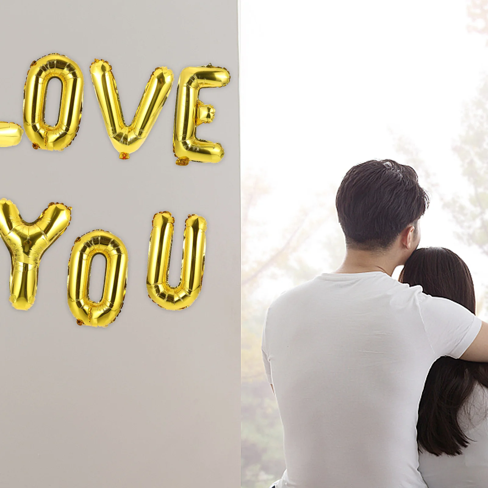 

1 set 1 Set I Love U Shaped Aluminum Foil Balloons Wedding Party Decoration Kit Valentine'S Day Balloon Set Wedding Anniversary